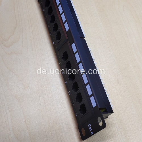 10 Zoll 1U CAT6 12 Port Patchpanel